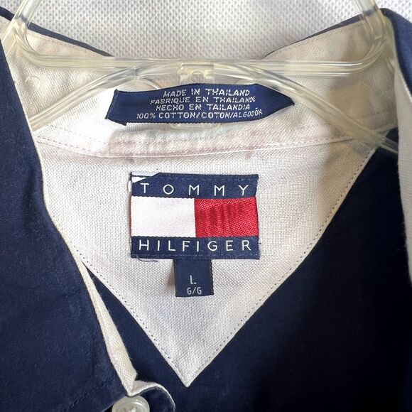 Tommy Hilfiger Cotton Long Sleeve Button Up Oxford Shirt Size Large - Picture 7 of 8